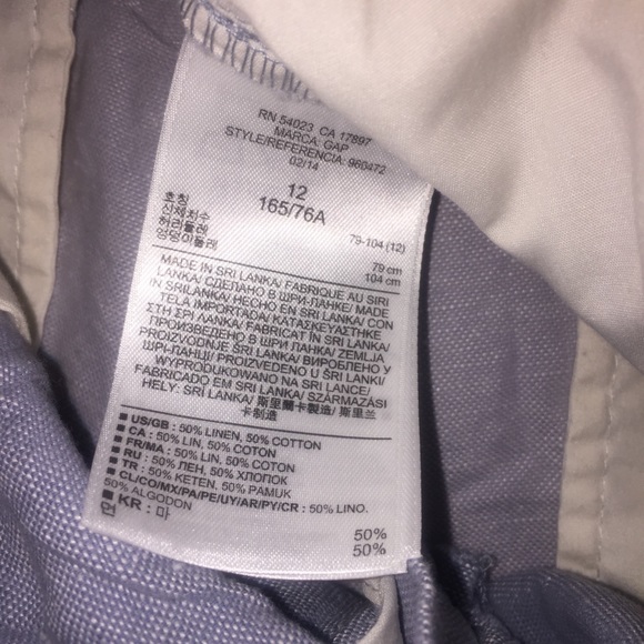 🔴 GAP Linen Tonal Shorts EUC 🛍 Size 12 - Picture 6 of 7